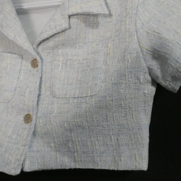 Unbranded | P2P 16.5 inches measured | Chic Cropped Short Sleeve Jacket / Blazer - Picture 9 of 15